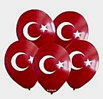 12 İnç Ay Yıldız Baskılı Balon 25 li