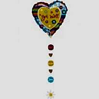 24 İnc Get Well Stripes Balon Ağırlıklı Folyo Balon