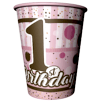 Bırthday 1 Yaş Bardak (Pembe)