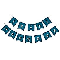 İyiki Doğdun Flama Mavi Gümüş