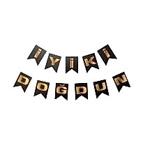 İyiki Doğdun Flama Siyah