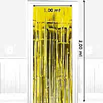 Metalize Saçak Perde Altın