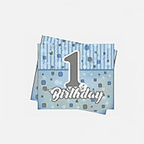 Pırıltılı Firt Birthday Erkek Peçete 33x33 cm ( 20 Ad )