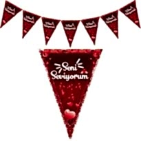Seni Seviyorum Bayrak Set