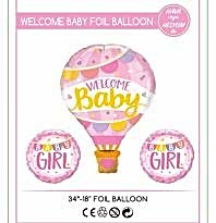 Welcome Baby Kız Folyo Balon