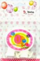 Yuvarlak Üstü Yazılı 0 Yaş Pembe Mum